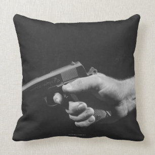 Man Holding Gun Cushion
