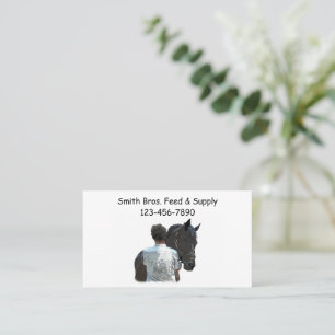 Man Holding Horse Light Business Card