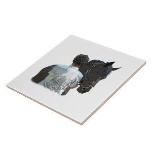 Man Holding Horse Light Ceramic Tile