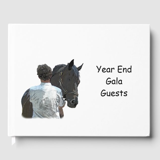 Man Holding Horse Light Guest Book (Front)