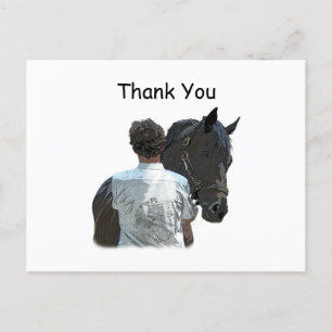 Man Holding Horse Light Postcard