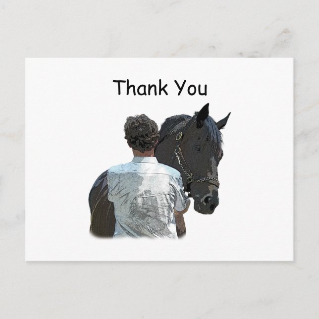 Man Holding Horse Light Postcard (Front)