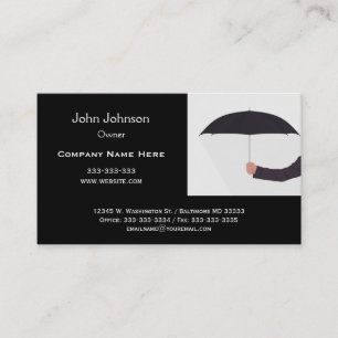 Man Holding Umbrella Black White Professional Business Card