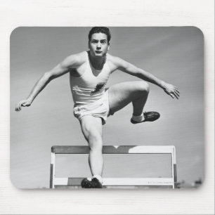 Man Hurdling Mouse Pad