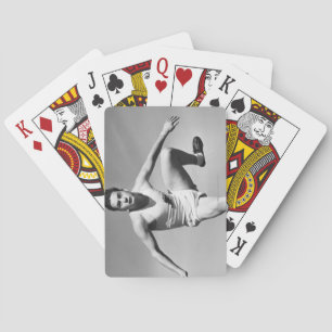 Man Hurdling Playing Cards