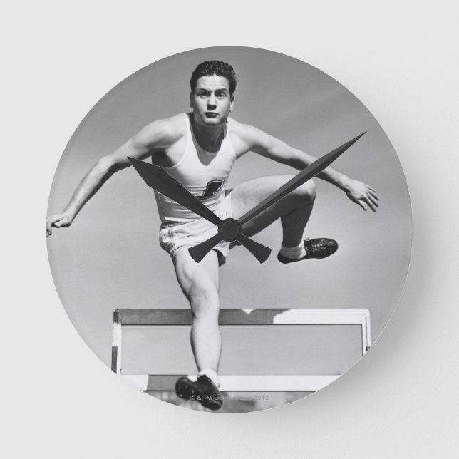 Man Hurdling Round Clock (Front)