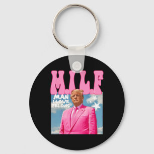 Man I Love Felons Funny Trump Pink 2024 For Presid Key Ring
