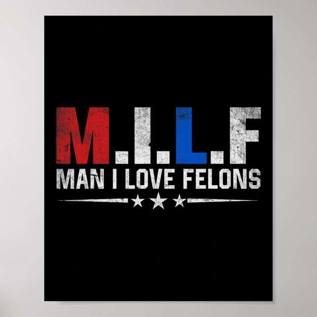 Man I Love Felons Funny Trump The Don Daddy Presid Poster (Front)