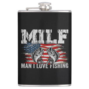 Man I Love Fishing Vinyl Wrapped Flask
