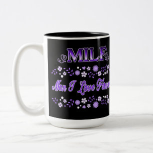 Man I Love Flowers Purple Text Two-Tone Coffee Mug