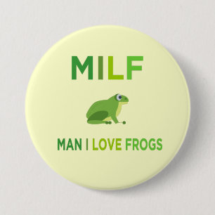 man i love frogs  7.5 cm round badge