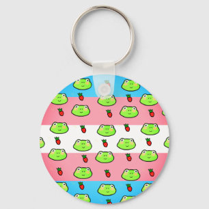 Man I Love Frogs and Strawberries Transexual Flag  Key Ring