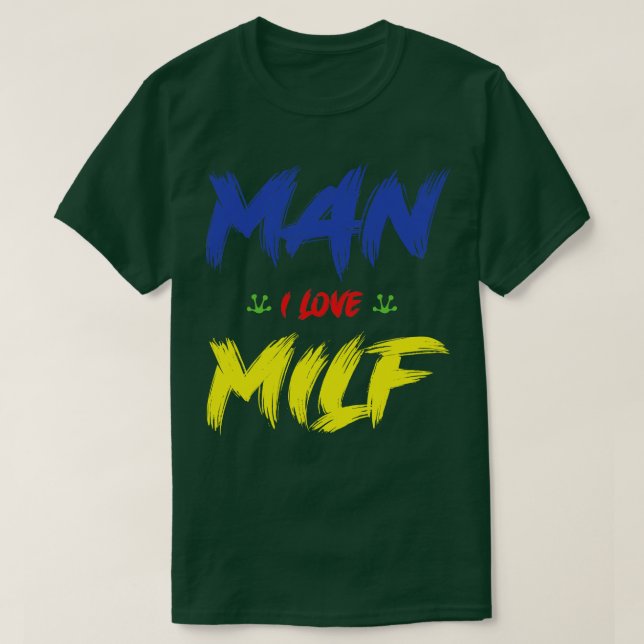 Man I Love Frogs Coloured Text T-Shirt (Design Front)