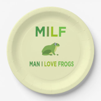 man i love frogs vegan paper plate