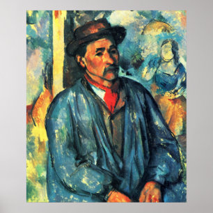 Man in a Blue Smock - Paul Cezanne - c1896 Poster