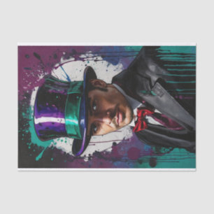Man in a Top Hat 2 – Surreal Pop Art Decoupage Tissue Paper