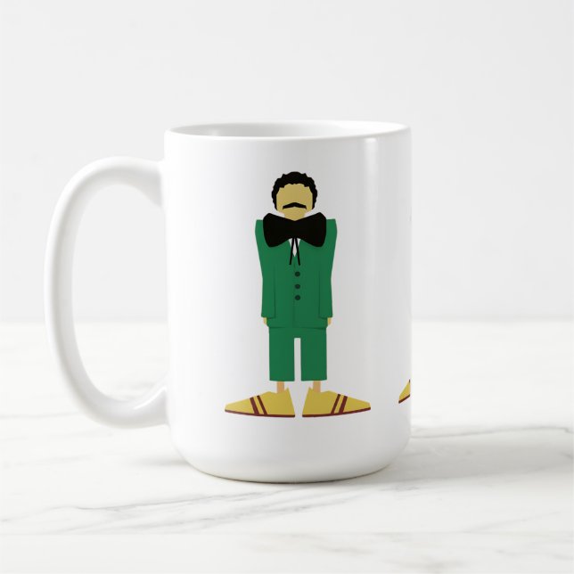  Man in Green Suit Art Retro Abstract Coffee Mug (Left)