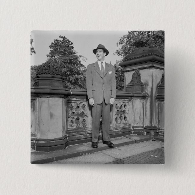 Man in Hat 15 Cm Square Badge (Front)