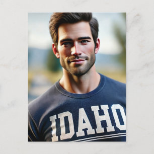 Man in Idaho shirt Postcard