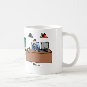 Man in office - customise coffee mug
