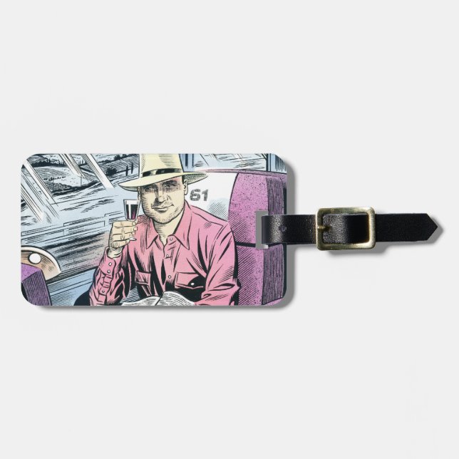 Man in Seat 61 personalized luggage tag (Front Horizontal)