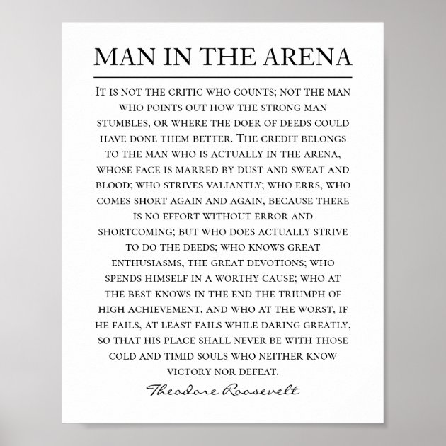 Man in the Arena Speech Theodore - Man In The Arena Speech Theodore Roosevelt Quote Poster R5e9caaa4c7164bdb89b601a05d7d129a Wva 8byvr 630 