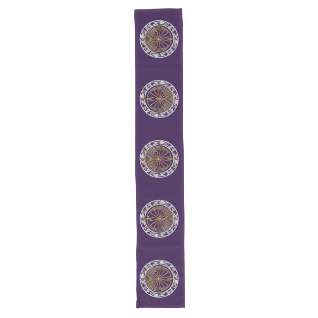 MAN IN THE MAZE gold silver + your background Long Table Runner (Front)