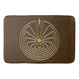 MAN IN THE MAZE gold + your background Bath Mat