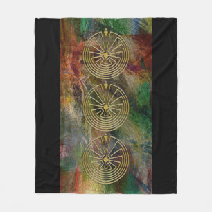 MAN IN THE MAZE gold + your background Fleece Blanket
