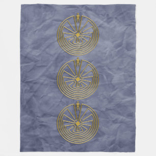 MAN IN THE MAZE gold + your background Fleece Blanket