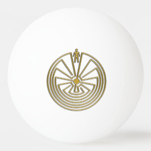 MAN IN THE MAZE gold + your background Ping Pong Ball