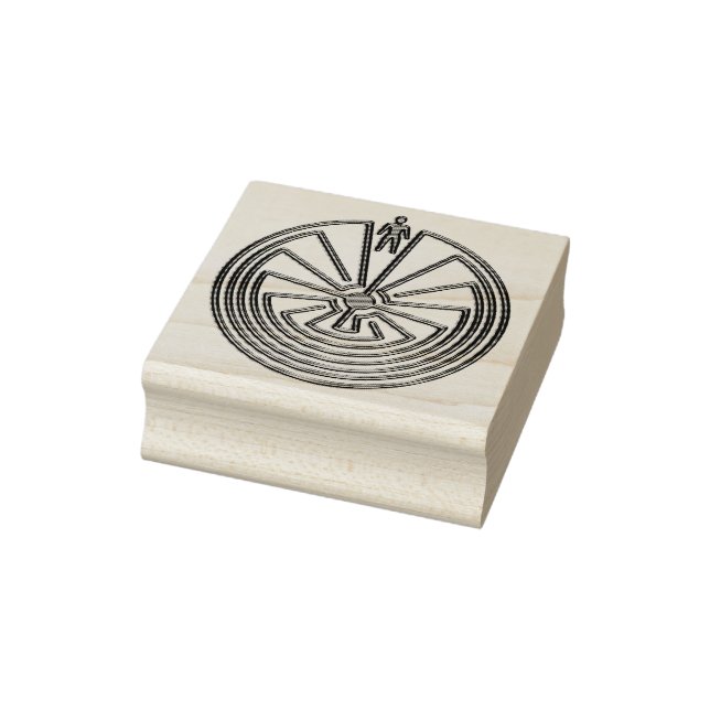 MAN IN THE MAZE gold + your background Rubber Stamp (Stamp)