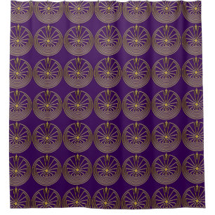 MAN IN THE MAZE gold + your background Shower Curtain