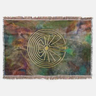 MAN IN THE MAZE gold + your background Throw Blanket