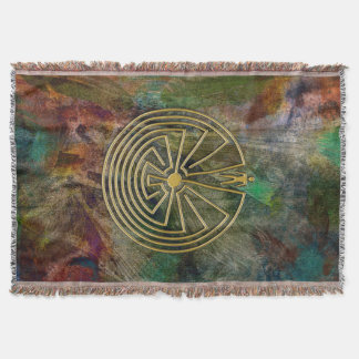 MAN IN THE MAZE gold + your background Throw Blanket