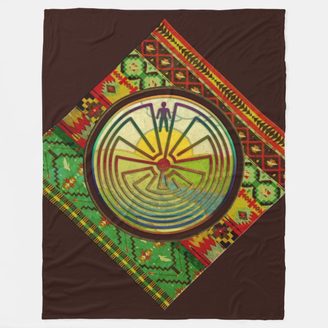 MAN IN THE MAZE landscape + your background Fleece Blanket (Front)