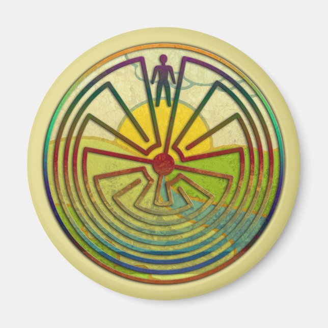 MAN IN THE MAZE landscape + your background Magnet (Front)