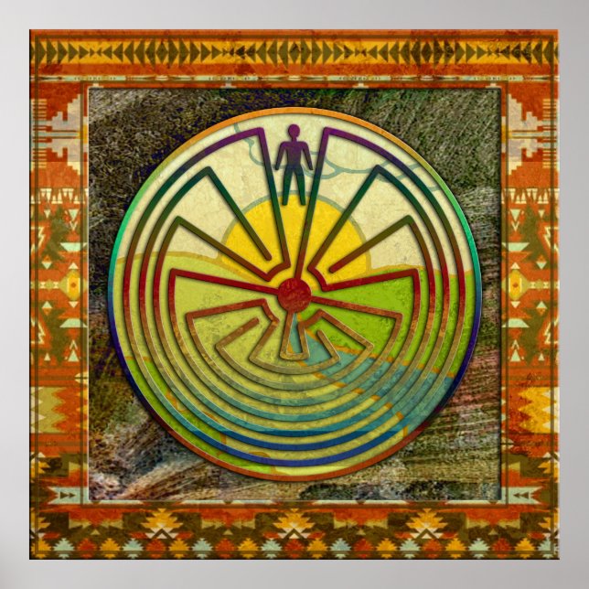 MAN IN THE MAZE landscape + your background Poster (Front)