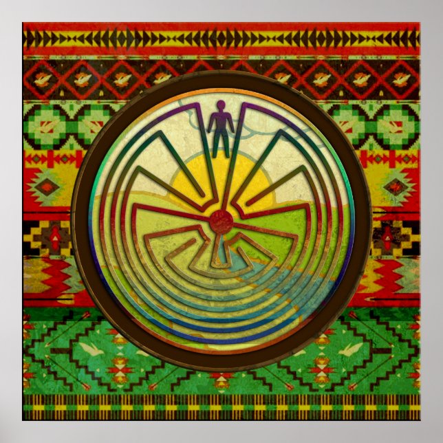 MAN IN THE MAZE landscape + your background Poster (Front)