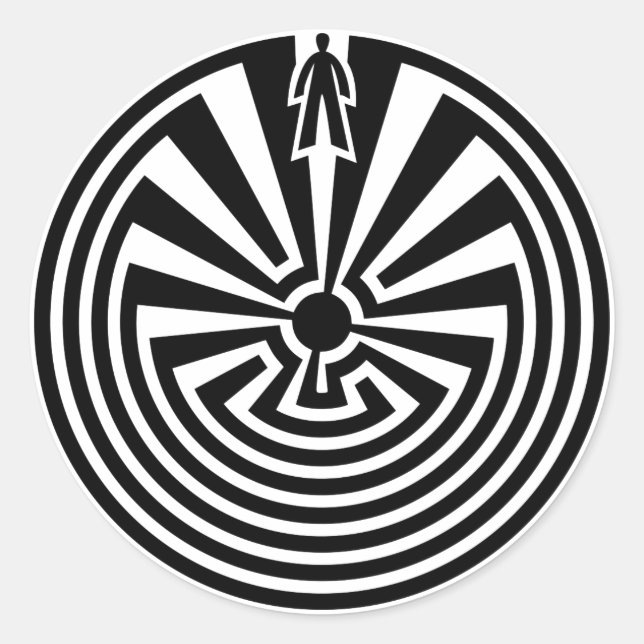 Man in the Maze, Native Americans, Itoi, Papago Classic Round Sticker (Front)