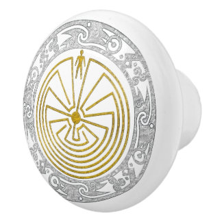 MAN IN THE MAZE ornament + your backgr. & ideas Ceramic Knob