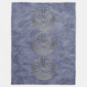 MAN IN THE MAZE silver + your background Fleece Blanket