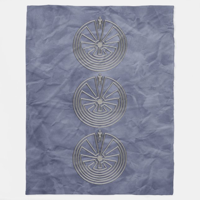 MAN IN THE MAZE silver + your background Fleece Blanket (Front)
