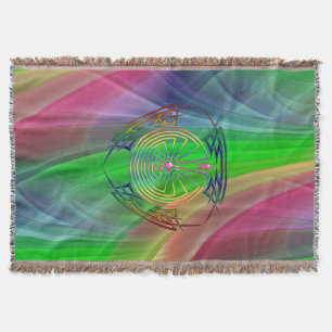 MAN IN THE MAZE  tribal coloured + your backgr. Throw Blanket