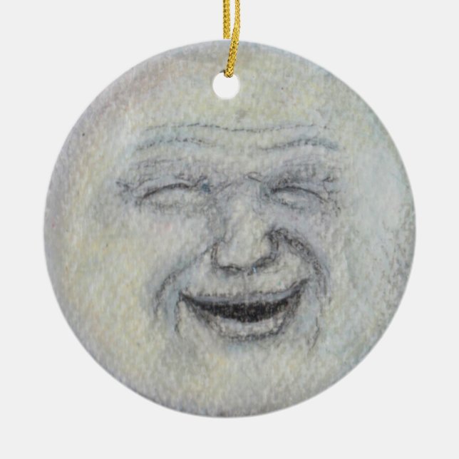 Man in the Moon Ceramic Ornament (Front)
