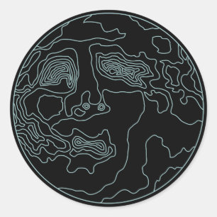 man in the moon classic round sticker