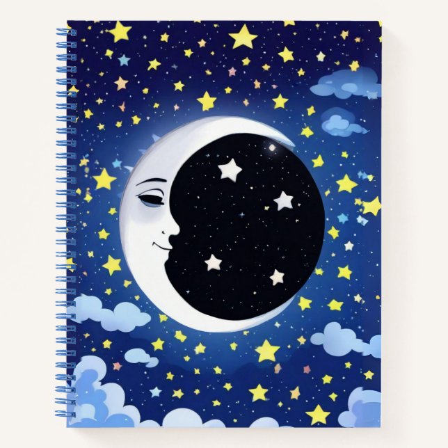 Man in the Moon on a Starry Background Journal (Front)