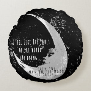 Man in the Moon Round Pillow