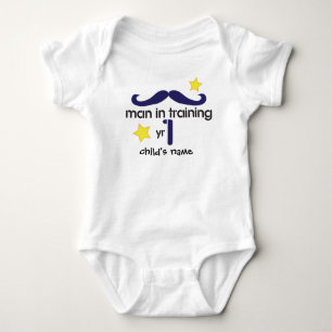 Man In Training 1st Birthday Suit Baby Bodysuit