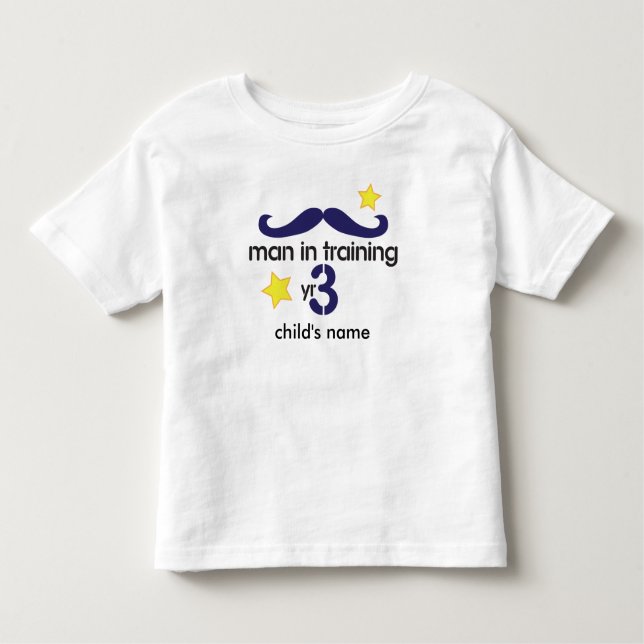 Man In Training 3rd Birthday Toddler T-Shirt (Front)